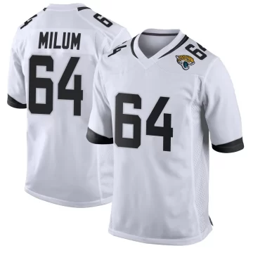 Men's Jacksonville Jaguars ＃64 Wyatt Milum White Game Jersey
