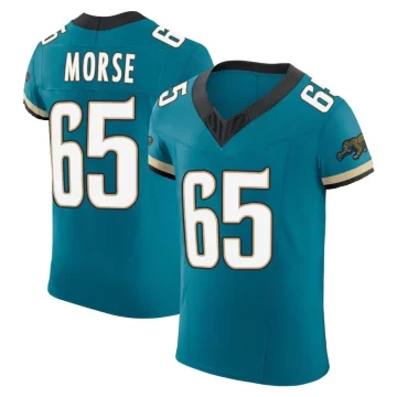 Men's Jacksonville Jaguars ＃65 Mitch Morse Teal Elite Prowler Throwback Vapor F.U.S.E. Jersey
