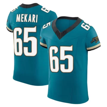 Men's Jacksonville Jaguars ＃65 Patrick Mekari Teal Elite Prowler Throwback Vapor F.U.S.E. Jersey