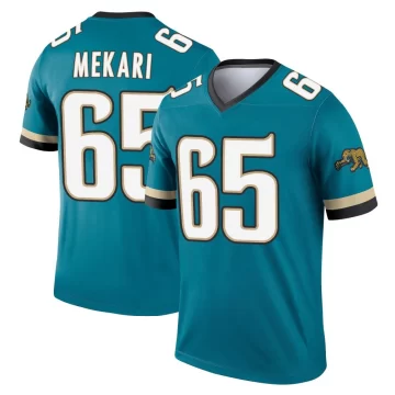 Men's Jacksonville Jaguars ＃65 Patrick Mekari Teal Legend Prowler Throwback Jersey