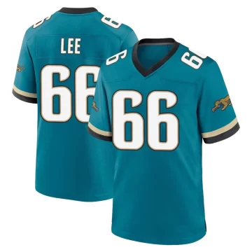 Men's Jacksonville Jaguars ＃66 Ricky Lee Teal Game Prowler Throwback Jersey