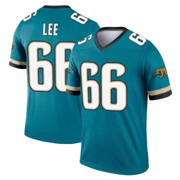 Men's Jacksonville Jaguars ＃66 Ricky Lee Teal Legend Prowler Throwback Jersey