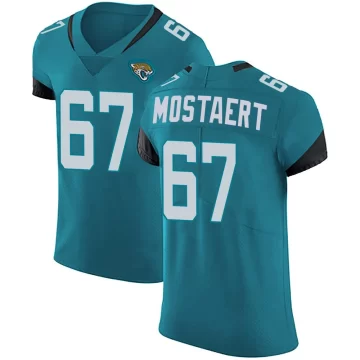 Men's Jacksonville Jaguars ＃67 Eli Mostaert Teal Elite Vapor Untouchable Alternate Jersey