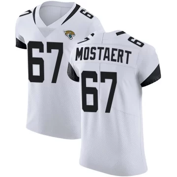 Men's Jacksonville Jaguars ＃67 Eli Mostaert White Elite Vapor Untouchable Road Jersey