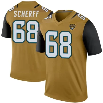 Men's Jacksonville Jaguars ＃68 Brandon Scherff Gold Legend Color Rush Bold Jersey