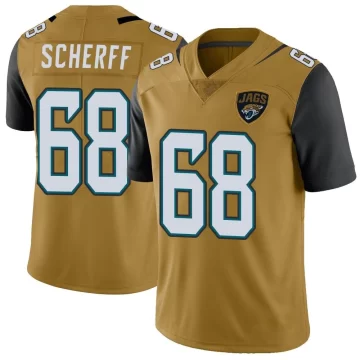 Men's Jacksonville Jaguars ＃68 Brandon Scherff Gold Limited Color Rush Vapor Untouchable Jersey