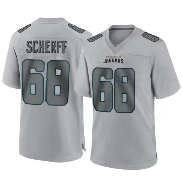 Men's Jacksonville Jaguars ＃68 Brandon Scherff Gray Game Atmosphere Fashion Jersey