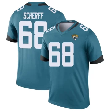 Men's Jacksonville Jaguars ＃68 Brandon Scherff Teal Legend Color Rush Jersey