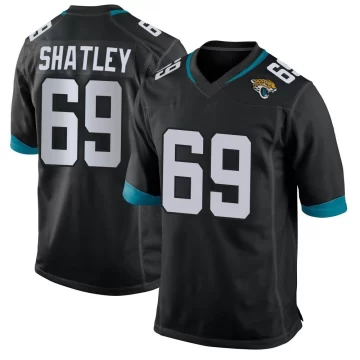 Men's Jacksonville Jaguars ＃69 Tyler Shatley Black Game Alternate Jersey