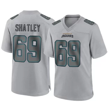Men's Jacksonville Jaguars ＃69 Tyler Shatley Gray Game Atmosphere Fashion Jersey