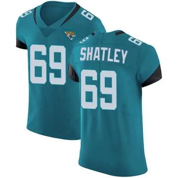 Men's Jacksonville Jaguars ＃69 Tyler Shatley Teal Elite Team Color Vapor Untouchable Team Color Jersey