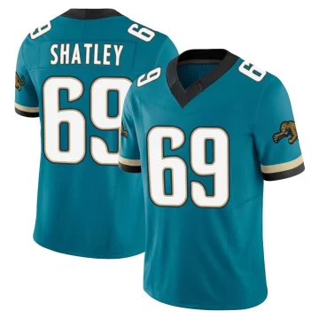 Men's Jacksonville Jaguars ＃69 Tyler Shatley Teal Limited Prowler Throwback Vapor F.U.S.E. Jersey