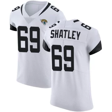 Men's Jacksonville Jaguars ＃69 Tyler Shatley White Elite Vapor Untouchable Jersey