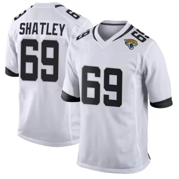 Men's Jacksonville Jaguars ＃69 Tyler Shatley White Game Jersey