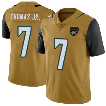 Men's Jacksonville Jaguars ＃7 Brian Thomas Jr. Gold Limited Color Rush Vapor Untouchable Jersey