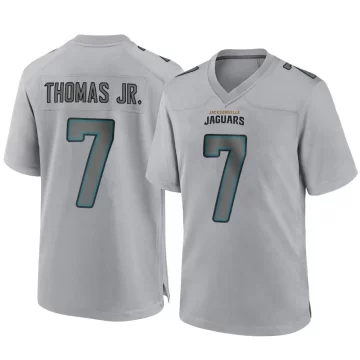 Men's Jacksonville Jaguars ＃7 Brian Thomas Jr. Gray Game Atmosphere Fashion Jersey