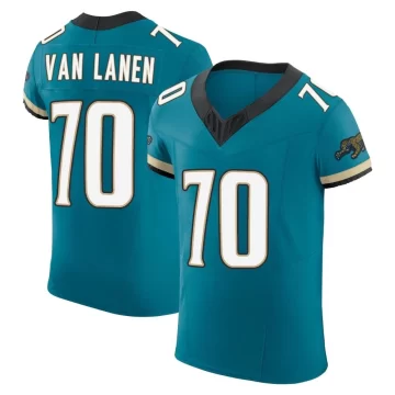 Men's Jacksonville Jaguars ＃70 Cole Van Lanen Teal Elite Prowler Throwback Vapor F.U.S.E. Jersey