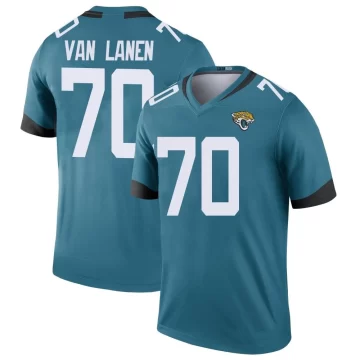 Men's Jacksonville Jaguars ＃70 Cole Van Lanen Teal Legend Color Rush Jersey