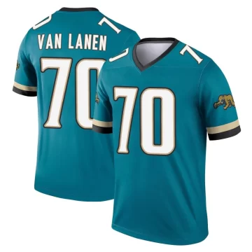 Men's Jacksonville Jaguars ＃70 Cole Van Lanen Teal Legend Prowler Throwback Jersey