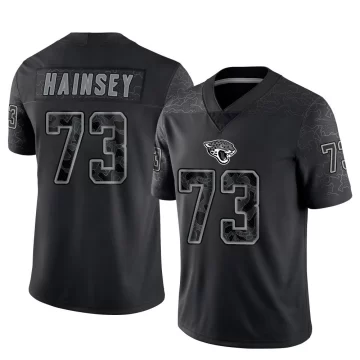 Men's Jacksonville Jaguars ＃73 Robert Hainsey Black Limited Reflective Jersey