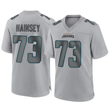 Men's Jacksonville Jaguars ＃73 Robert Hainsey Gray Game Atmosphere Fashion Jersey
