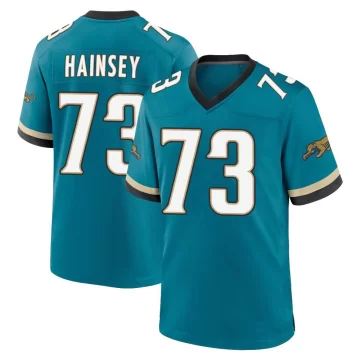 Men's Jacksonville Jaguars ＃73 Robert Hainsey Teal Game Prowler Throwback Jersey
