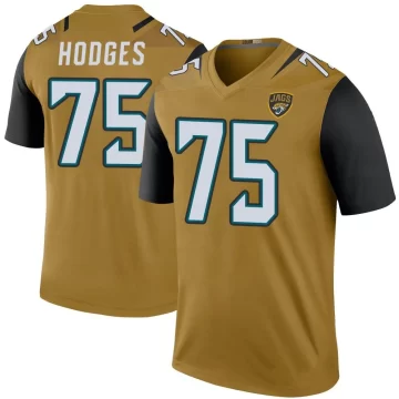 Men's Jacksonville Jaguars ＃75 Cooper Hodges Gold Legend Color Rush Bold Jersey
