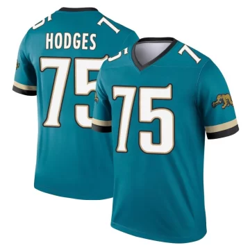 Men's Jacksonville Jaguars ＃75 Cooper Hodges Teal Legend Prowler Throwback Jersey
