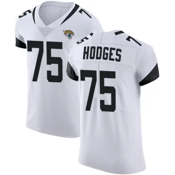 Men's Jacksonville Jaguars ＃75 Cooper Hodges White Elite Vapor Untouchable Road Jersey