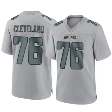 Men's Jacksonville Jaguars ＃76 Ezra Cleveland Gray Game Atmosphere Fashion Jersey
