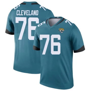 Men's Jacksonville Jaguars ＃76 Ezra Cleveland Teal Legend Color Rush Jersey