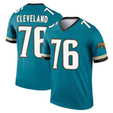 Men's Jacksonville Jaguars ＃76 Ezra Cleveland Teal Legend Prowler Throwback Jersey