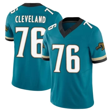 Men's Jacksonville Jaguars ＃76 Ezra Cleveland Teal Limited Prowler Throwback Vapor F.U.S.E. Jersey