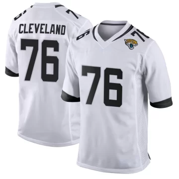 Men's Jacksonville Jaguars ＃76 Ezra Cleveland White Game Jersey
