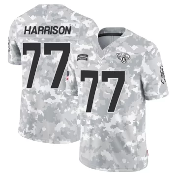 Men's Jacksonville Jaguars ＃77 Anton Harrison Arctic Camo Limited 2024 Salute to Service Jersey