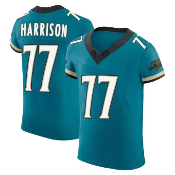 Men's Jacksonville Jaguars ＃77 Anton Harrison Teal Elite Prowler Throwback Vapor F.U.S.E. Jersey