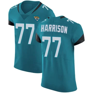 Men's Jacksonville Jaguars ＃77 Anton Harrison Teal Elite Vapor Untouchable Alternate Jersey