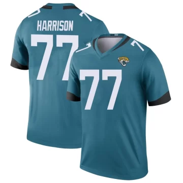 Men's Jacksonville Jaguars ＃77 Anton Harrison Teal Legend Color Rush Jersey
