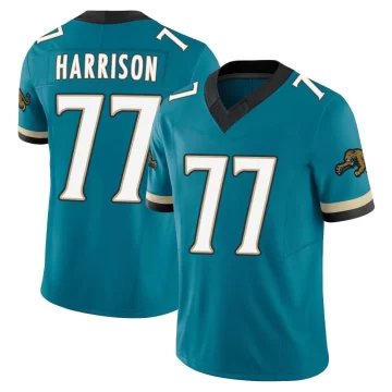 Men's Jacksonville Jaguars ＃77 Anton Harrison Teal Limited Prowler Throwback Vapor F.U.S.E. Jersey