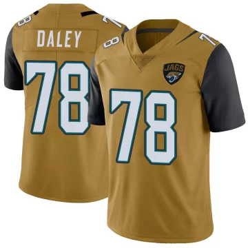 Men's Jacksonville Jaguars ＃78 Dennis Daley Gold Limited Color Rush Vapor Untouchable Jersey