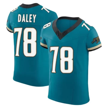 Men's Jacksonville Jaguars ＃78 Dennis Daley Teal Elite Prowler Throwback Vapor F.U.S.E. Jersey