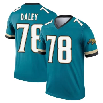 Men's Jacksonville Jaguars ＃78 Dennis Daley Teal Legend Prowler Throwback Jersey