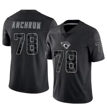 Men's Jacksonville Jaguars ＃78 Tremayne Anchrum Black Limited Reflective Jersey