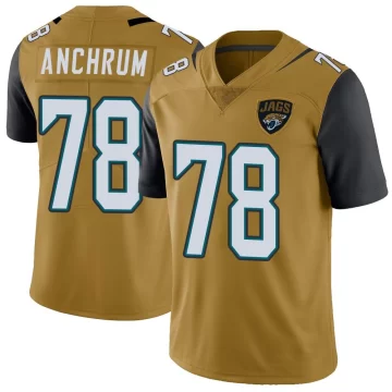 Men's Jacksonville Jaguars ＃78 Tremayne Anchrum Gold Limited Color Rush Vapor Untouchable Jersey