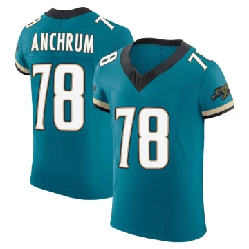 Men's Jacksonville Jaguars ＃78 Tremayne Anchrum Teal Elite Prowler Throwback Vapor F.U.S.E. Jersey