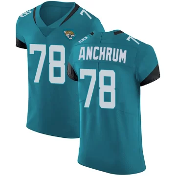 Men's Jacksonville Jaguars ＃78 Tremayne Anchrum Teal Elite Vapor Untouchable Alternate Jersey