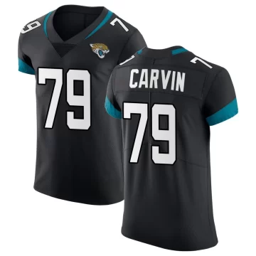 Men's Jacksonville Jaguars ＃79 Jerome Carvin Black Elite Vapor Untouchable Jersey