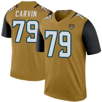 Men's Jacksonville Jaguars ＃79 Jerome Carvin Gold Legend Color Rush Bold Jersey