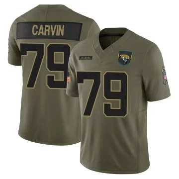 Men's Jacksonville Jaguars ＃79 Jerome Carvin Olive Limited 2025 Salute to Service Jersey