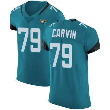 Men's Jacksonville Jaguars ＃79 Jerome Carvin Teal Elite Vapor Untouchable Alternate Jersey